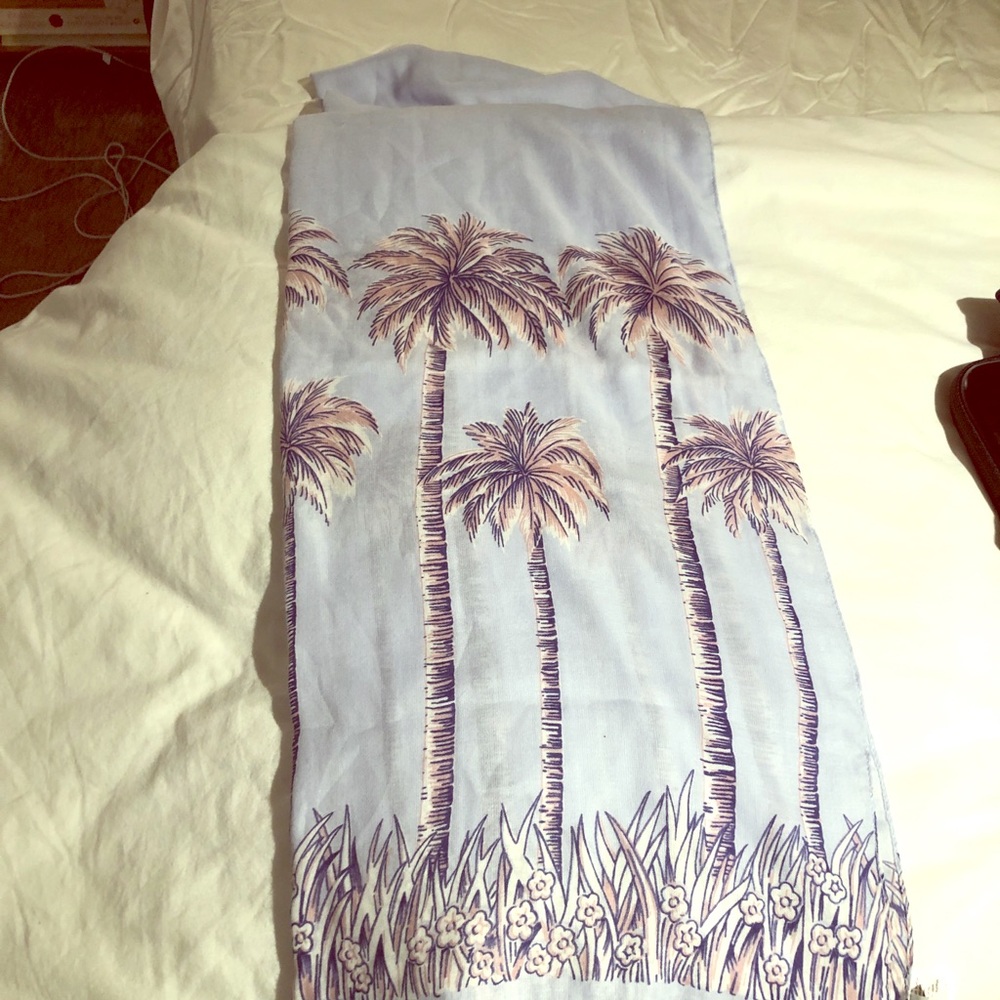 J.Crew Violet Palm Tree Scarf! NWT!